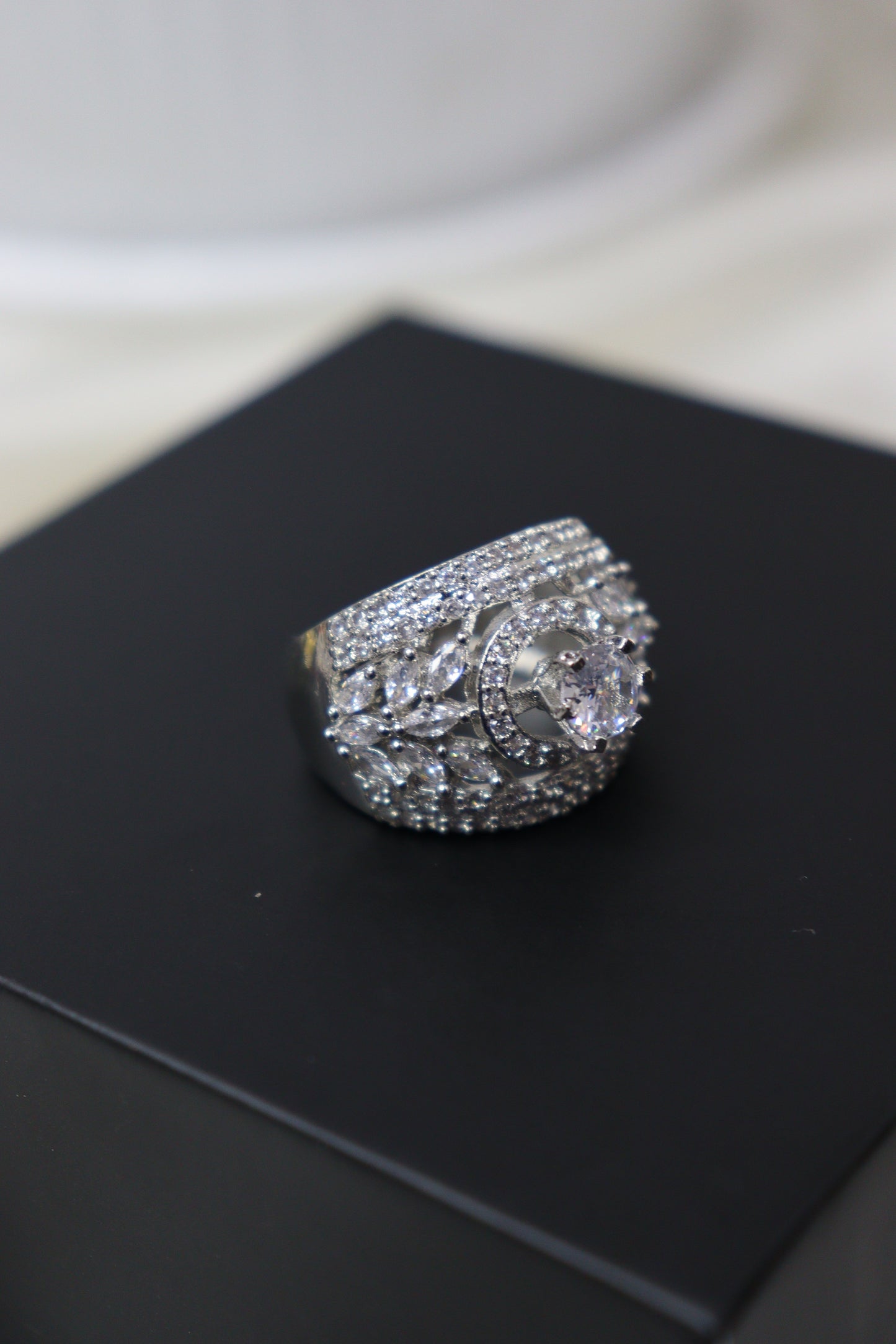 Silver Zircon True Love Ring