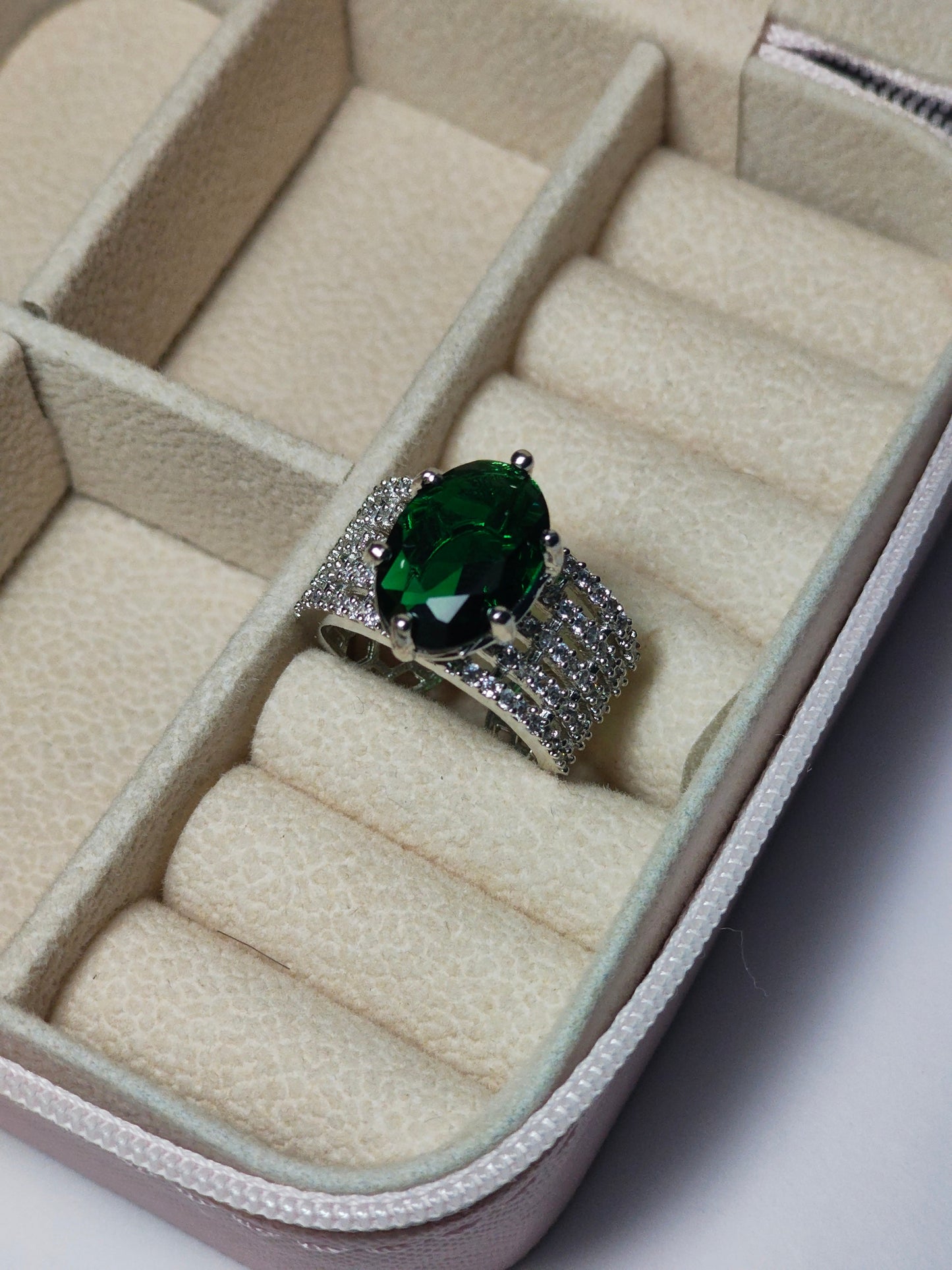 Silver Zircon Wave Entwined Ring