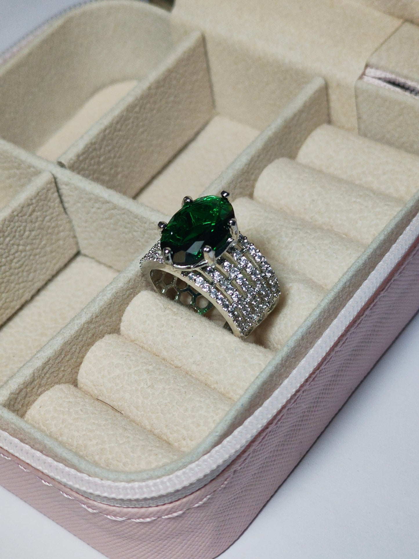 Silver Zircon Wave Entwined Ring