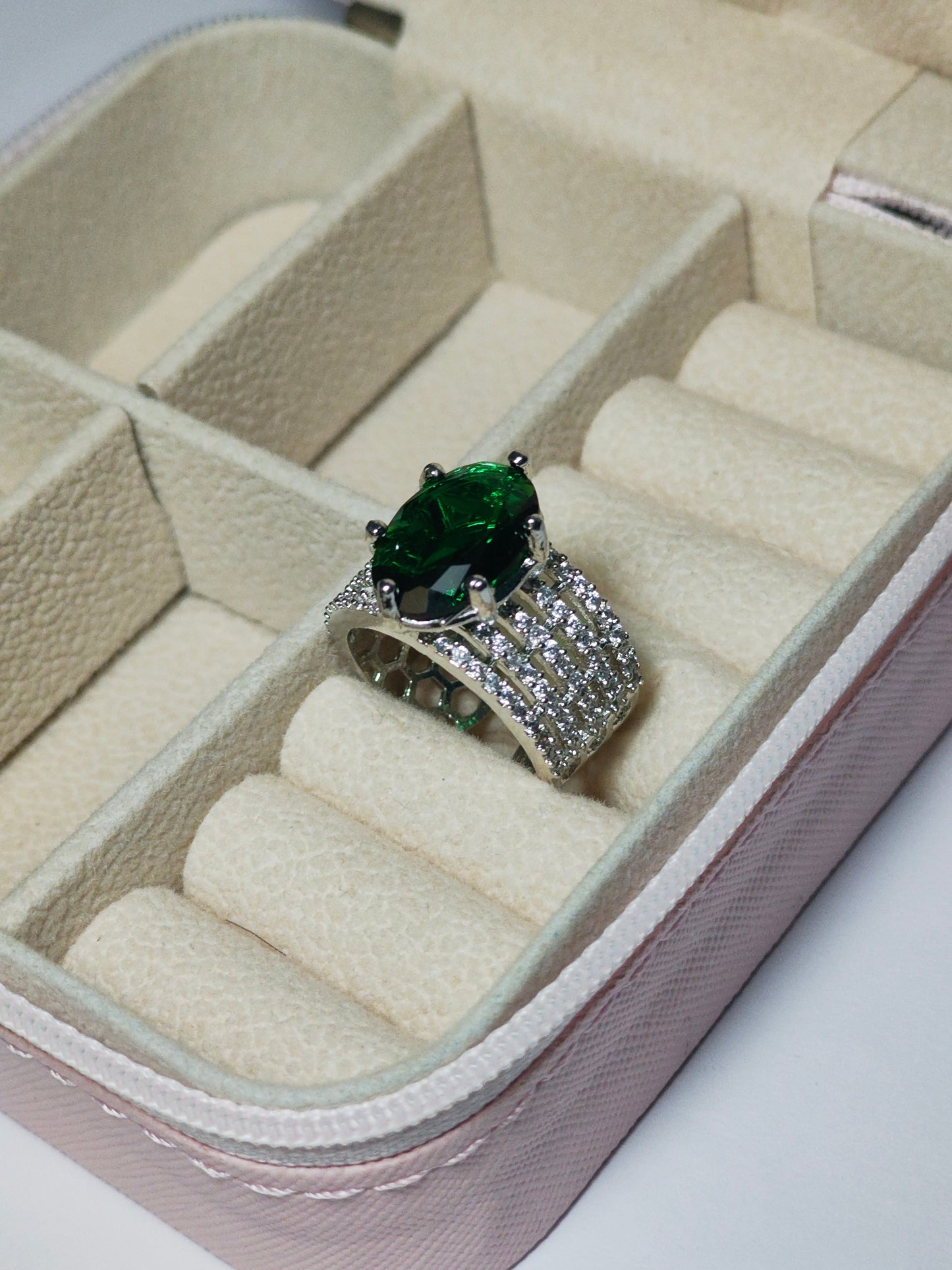 Silver Zircon Wave Entwined Ring
