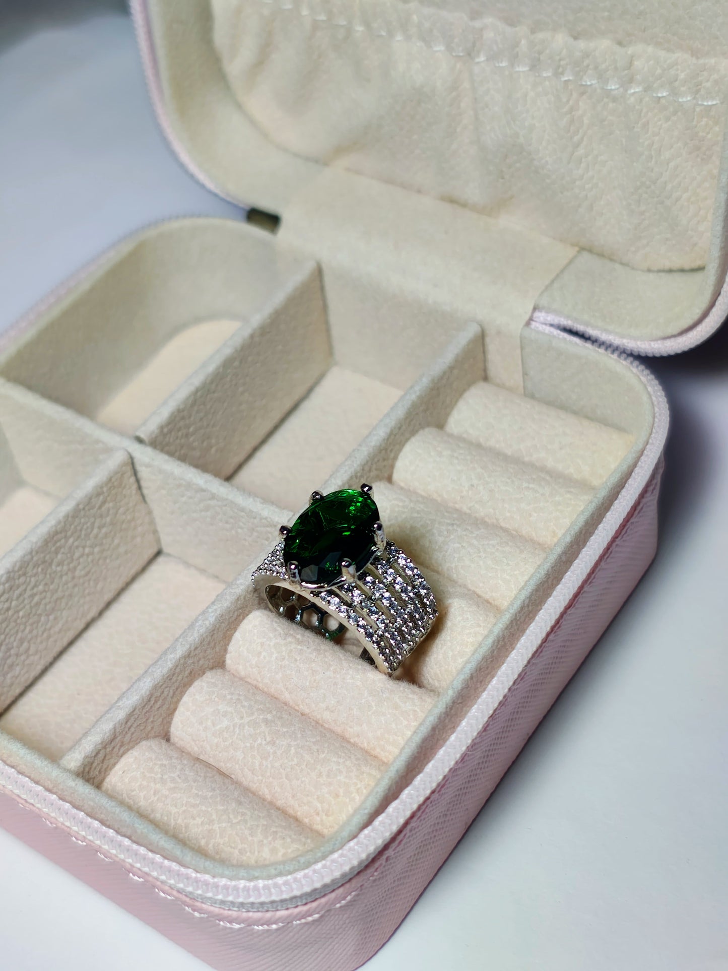 Silver Zircon Wave Entwined Ring