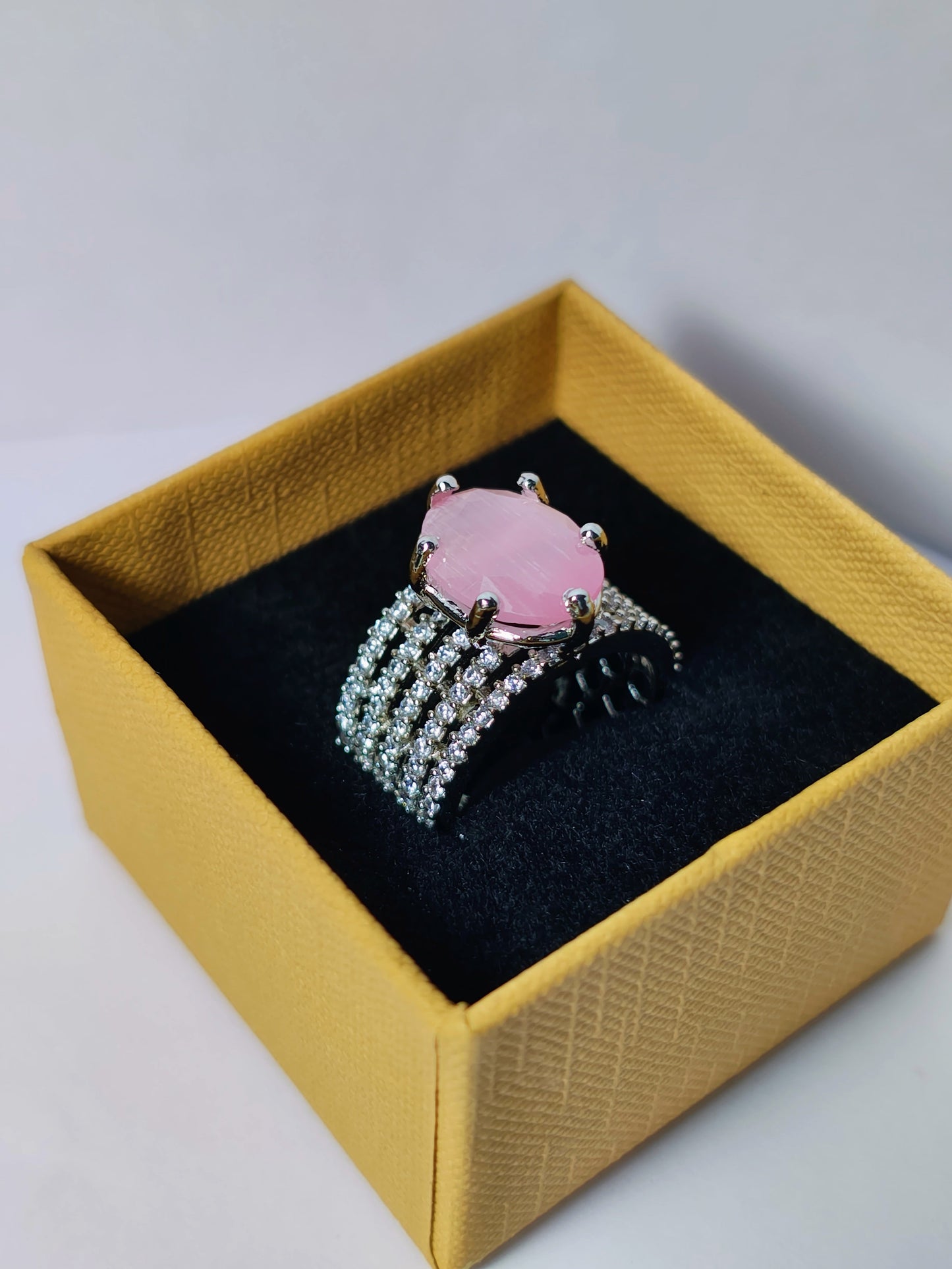 Silver Zircon Wave Entwined Ring