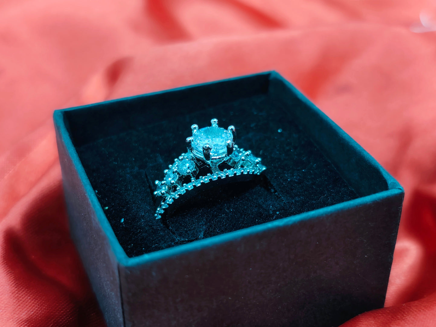 Silver Blue Flare Ring