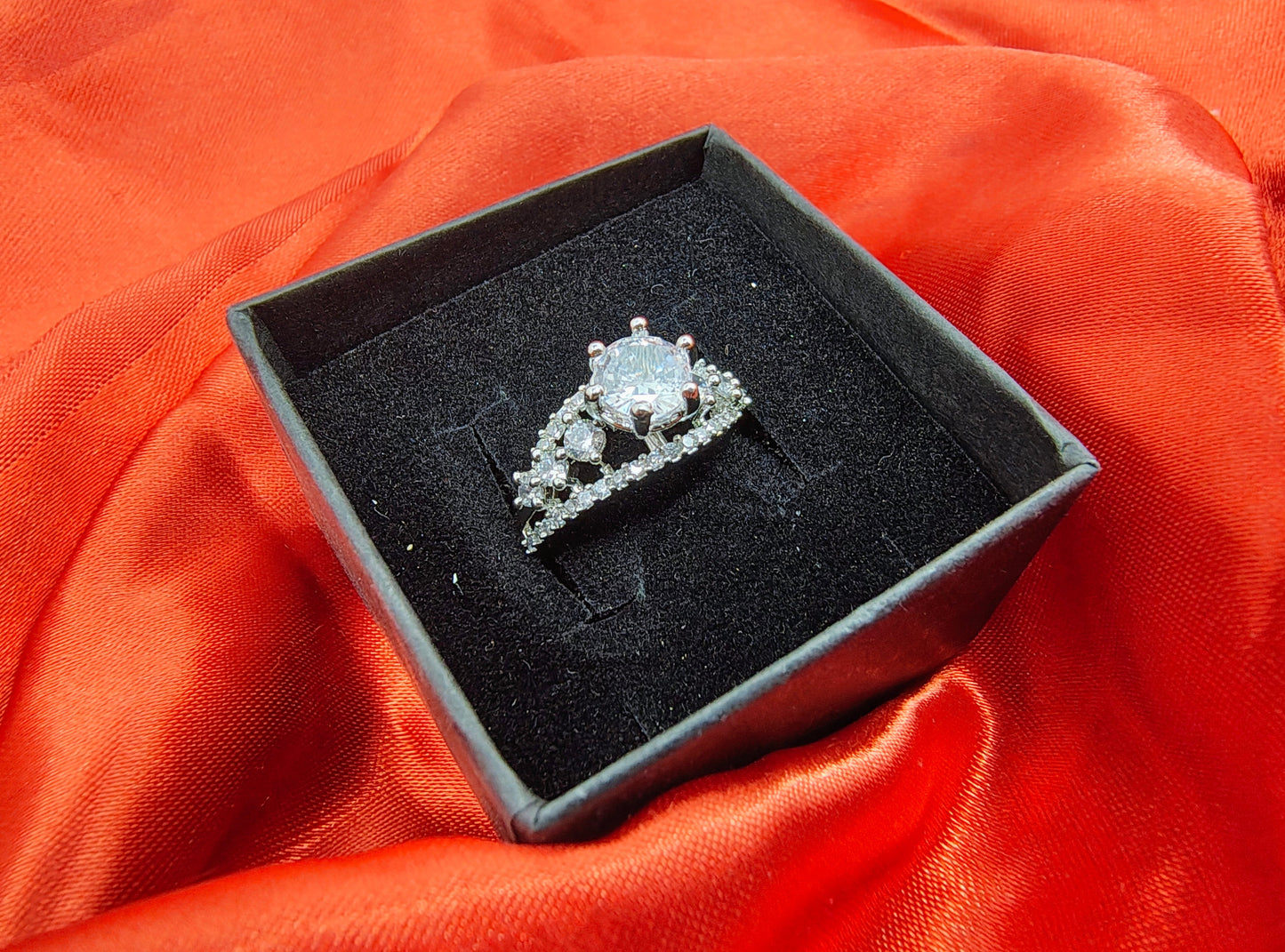 Silver Blue Flare Ring