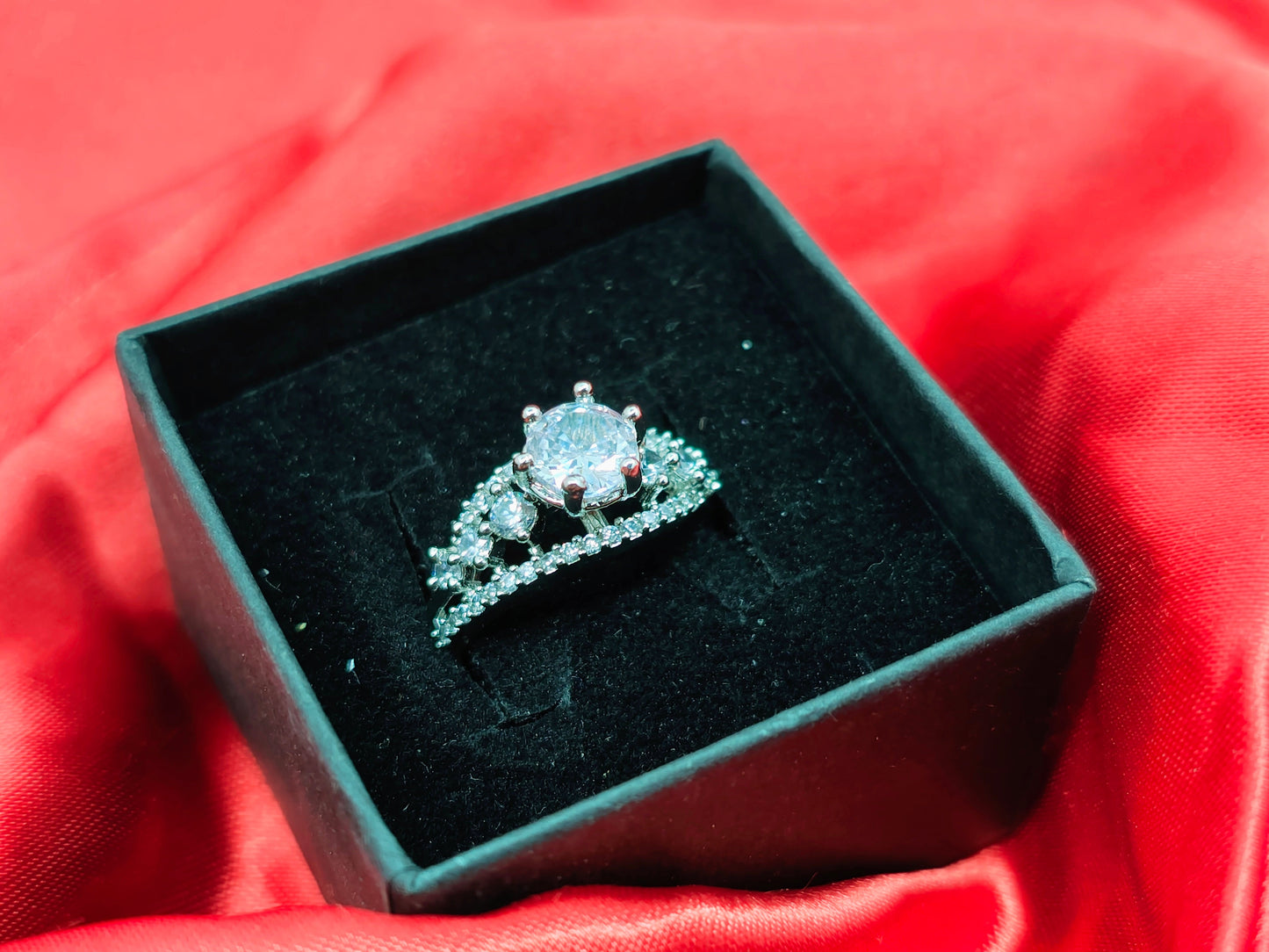 Silver Blue Flare Ring