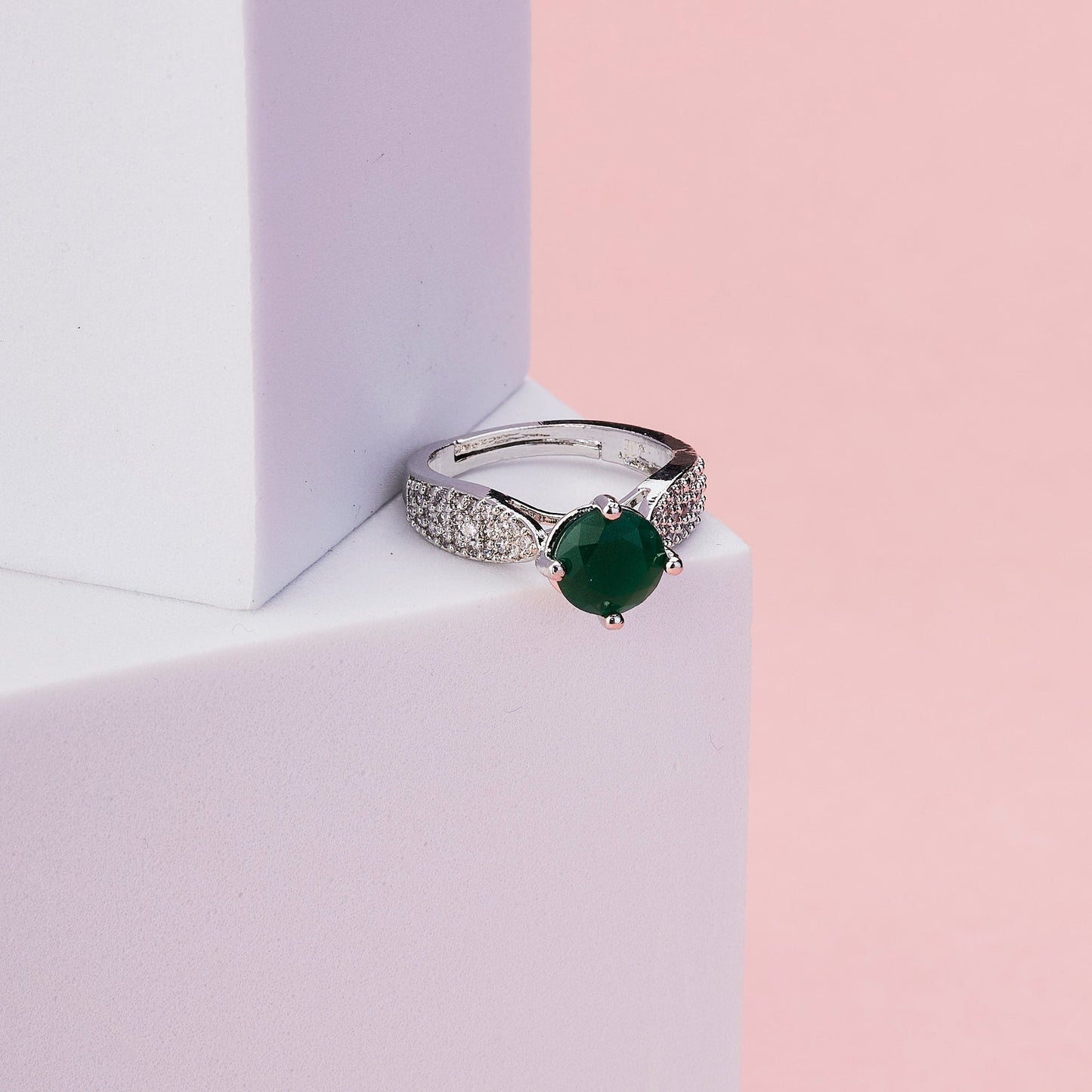 Regal Spark Rhodium Ring