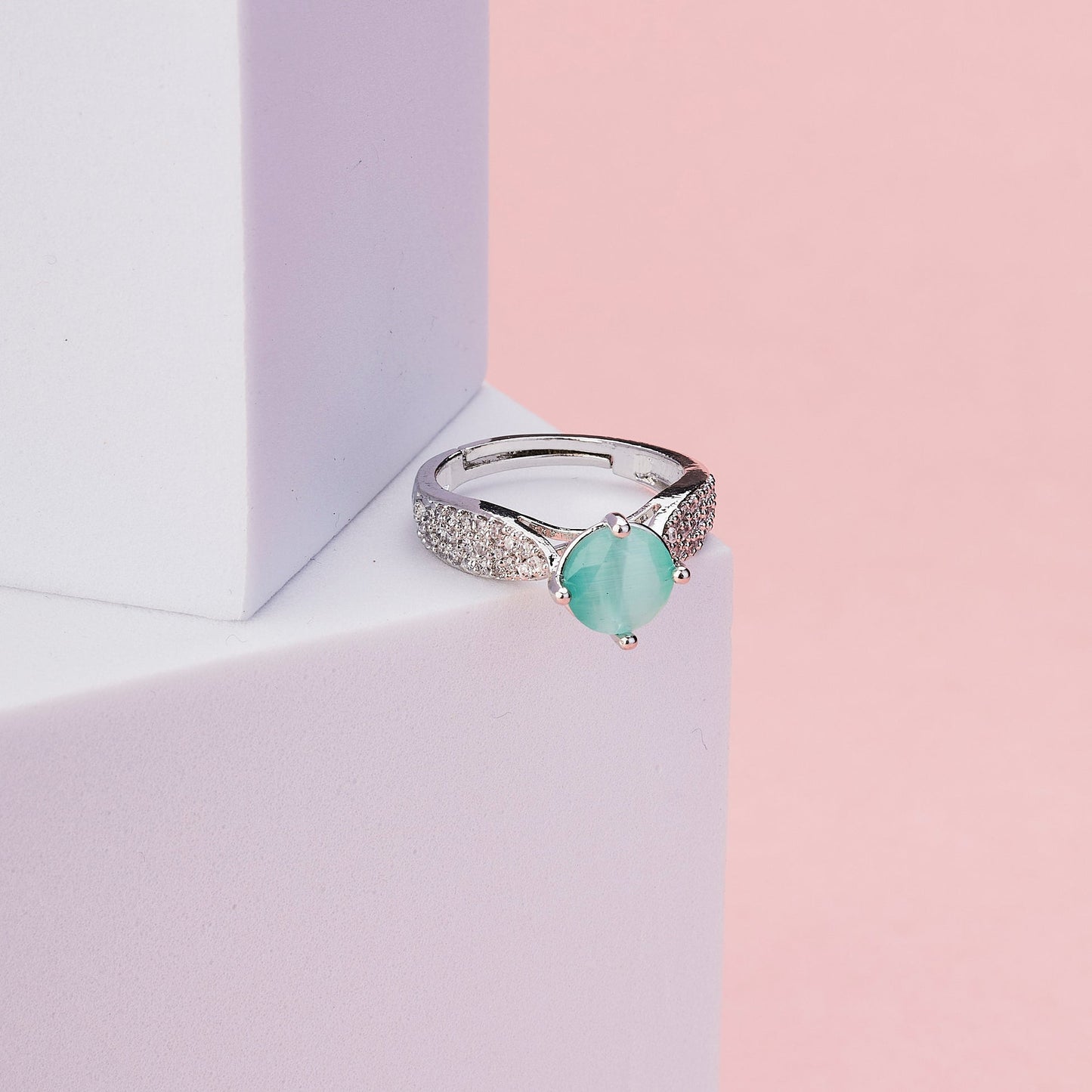 Regal Spark Rhodium Ring