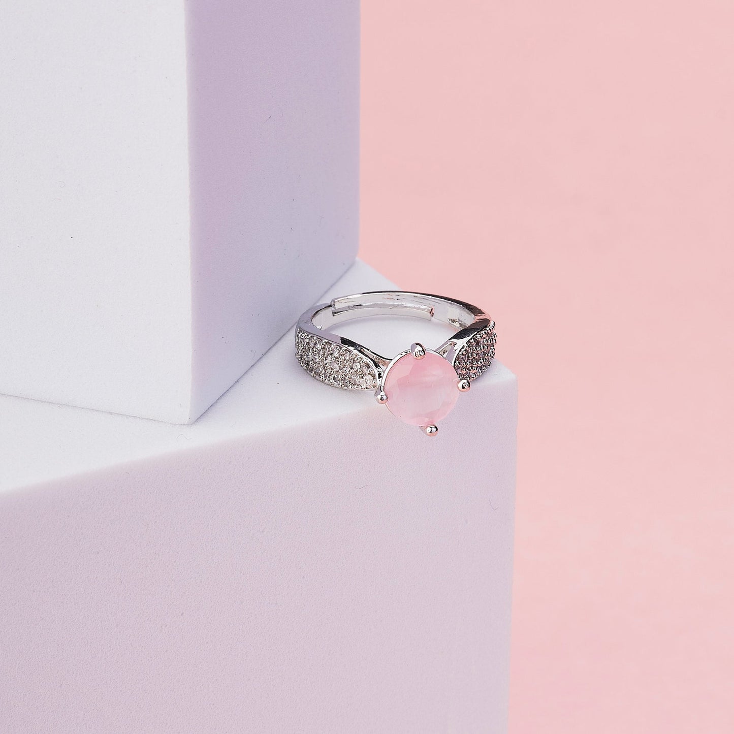 Regal Spark Rhodium Ring