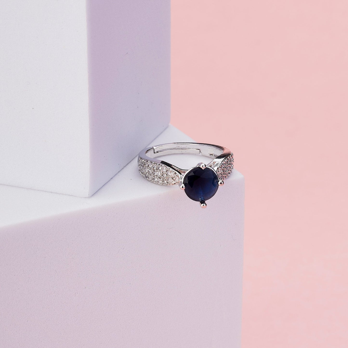 Regal Spark Rhodium Ring