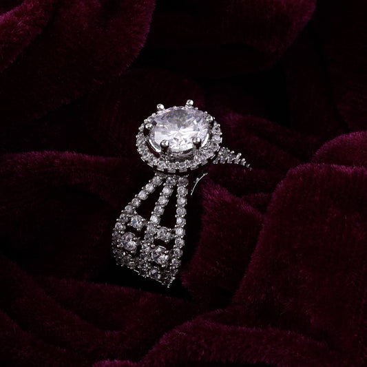 Silver Circular Zirconia Ring