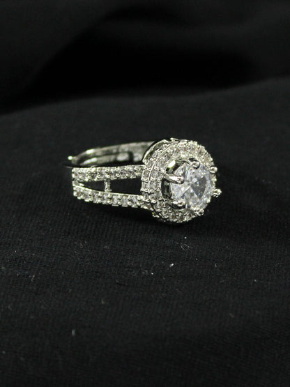 Silver Refined Solitaire Ring