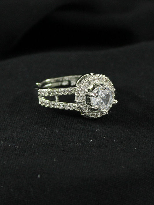 Silver Refined Solitaire Ring
