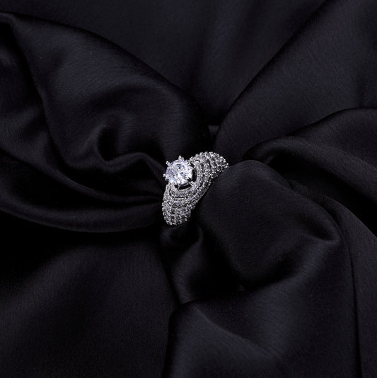 Silver Curvy Wave Ring