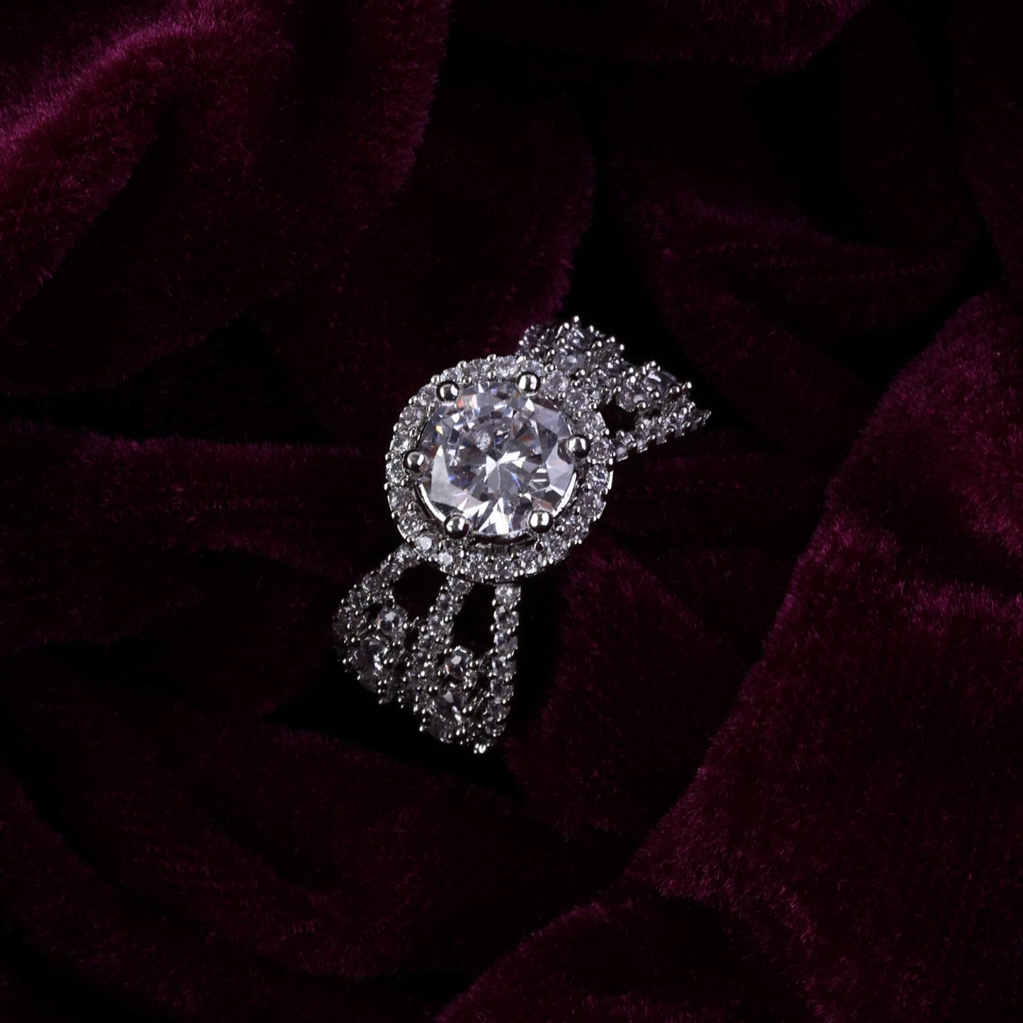 Silver Circular Zirconia Ring