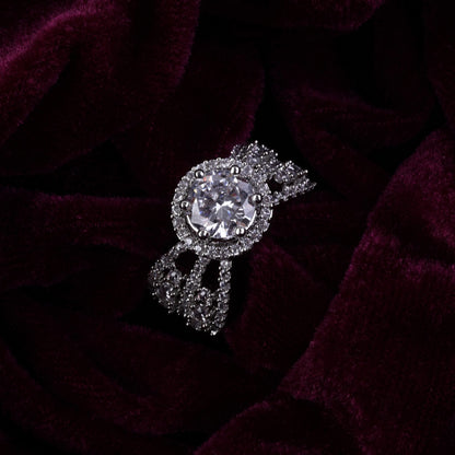 Silver Circular Zirconia Ring