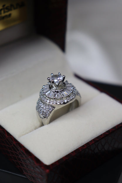 Silver Zircon Bow Beauty Ring