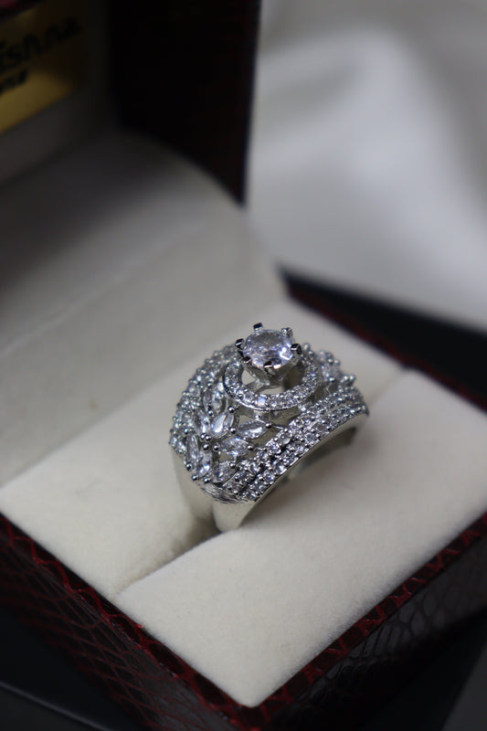 Silver Zircon True Love Ring