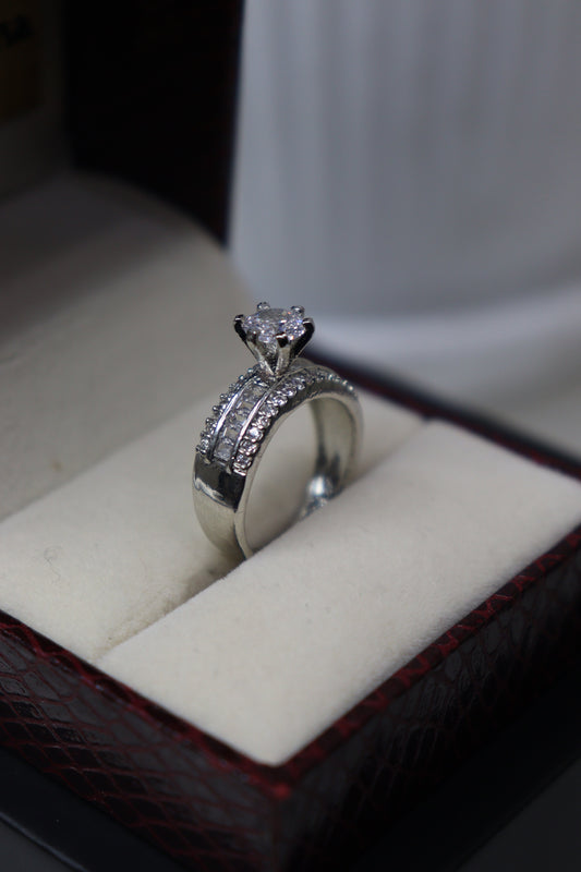 Silver Zircon Love Island Ring