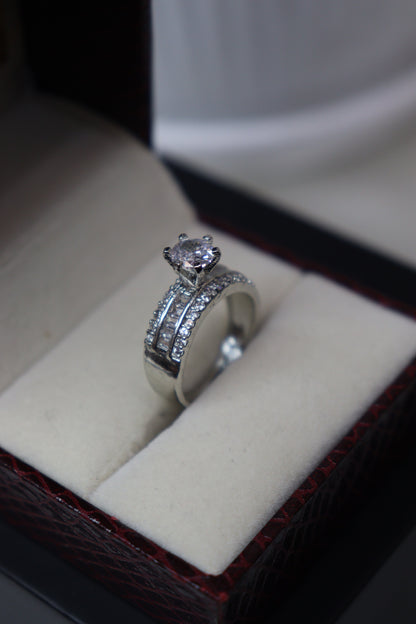 Silver Zircon Love Island Ring
