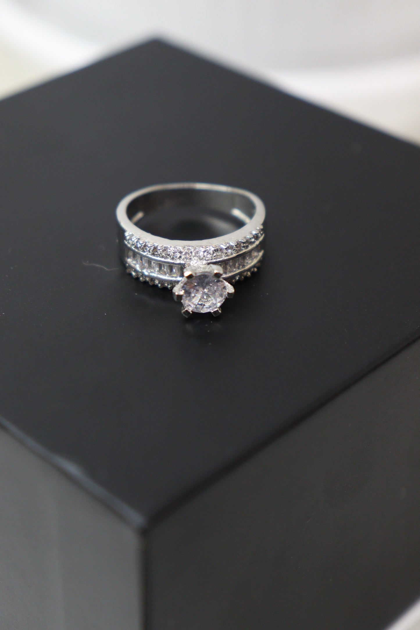 Silver Zircon Love Island Ring