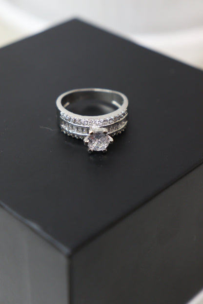Silver Zircon Love Island Ring