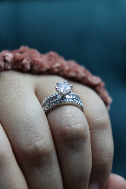 Silver Zircon Love Island Ring