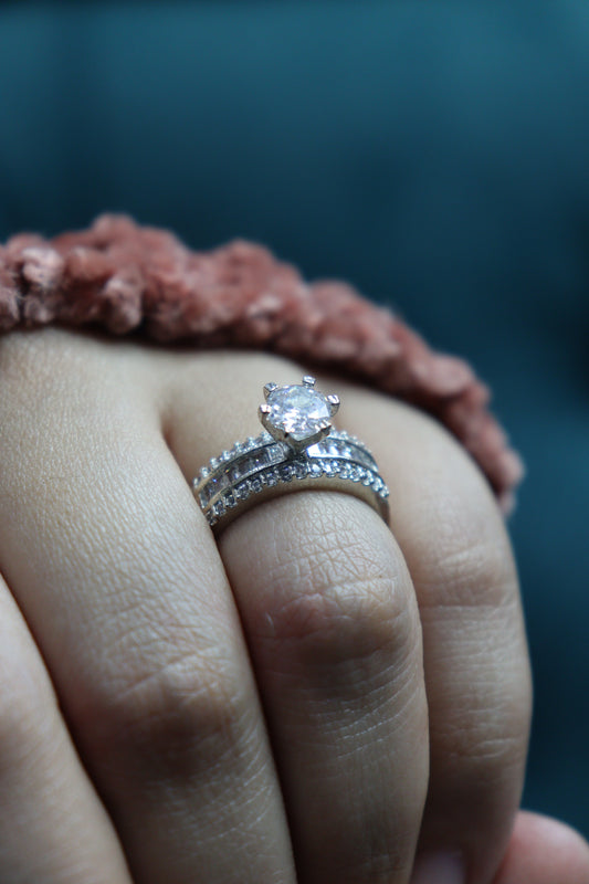 Silver Zircon Love Island Ring