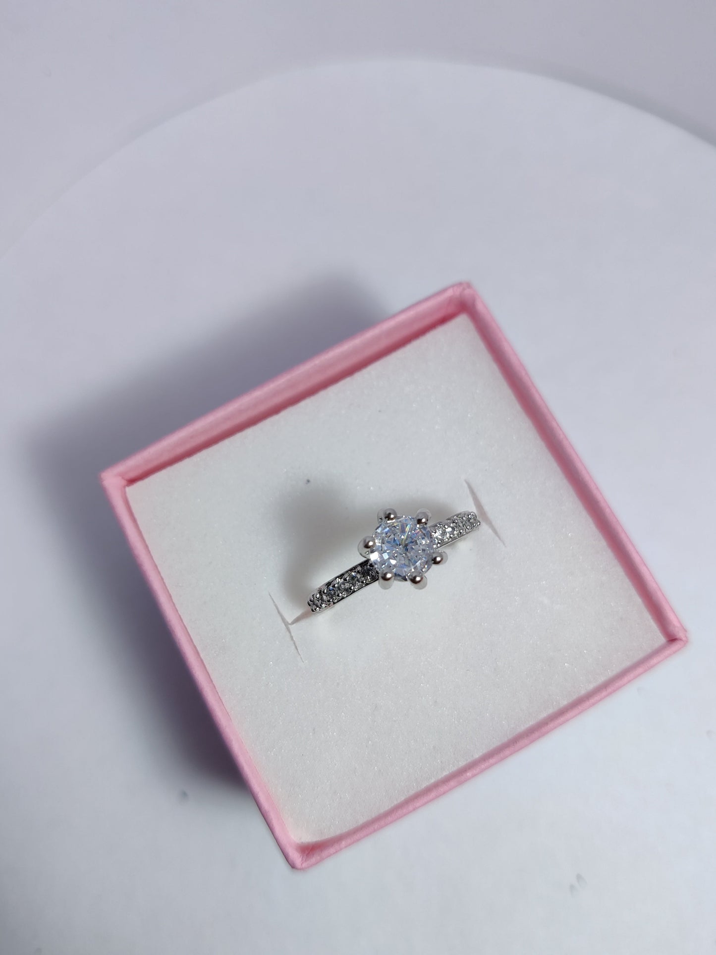 Silver Red Baguette Ring