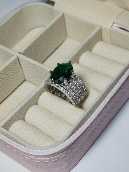 Silver Zircon Wave Entwined Ring