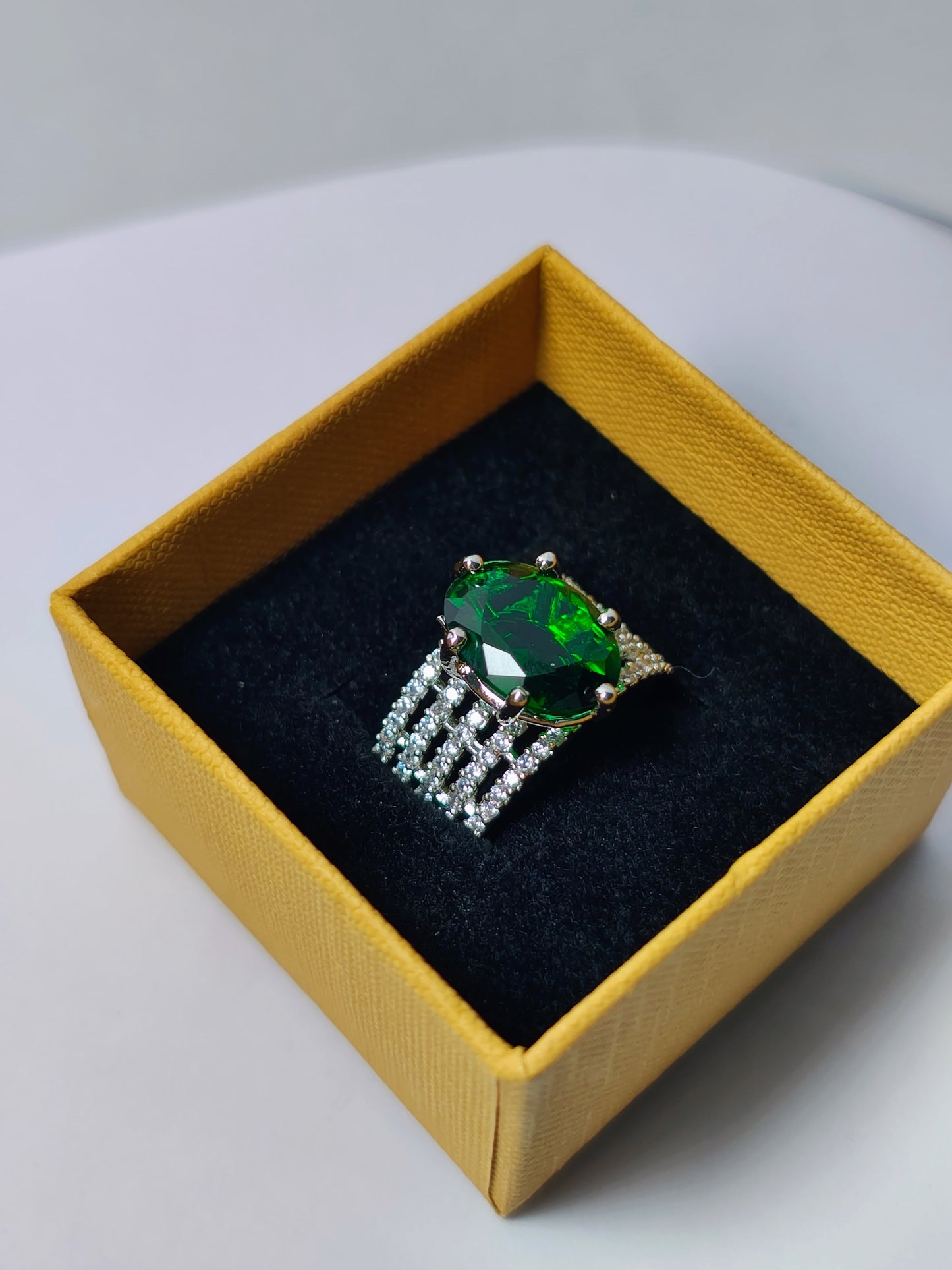 Silver Zircon Wave Entwined Ring