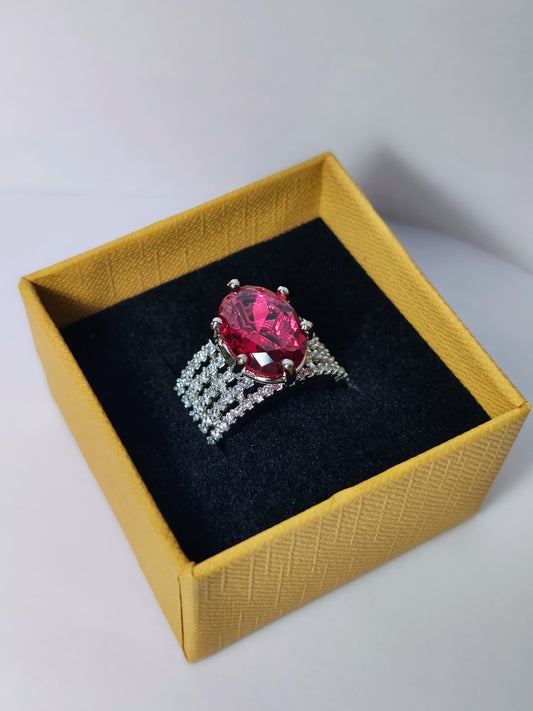 Silver Zircon Wave Entwined Ring