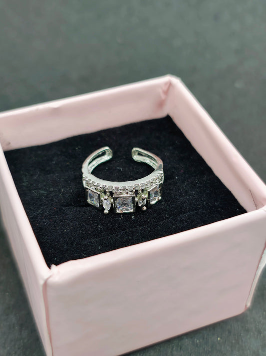Silver Minimal Solitaire Ring