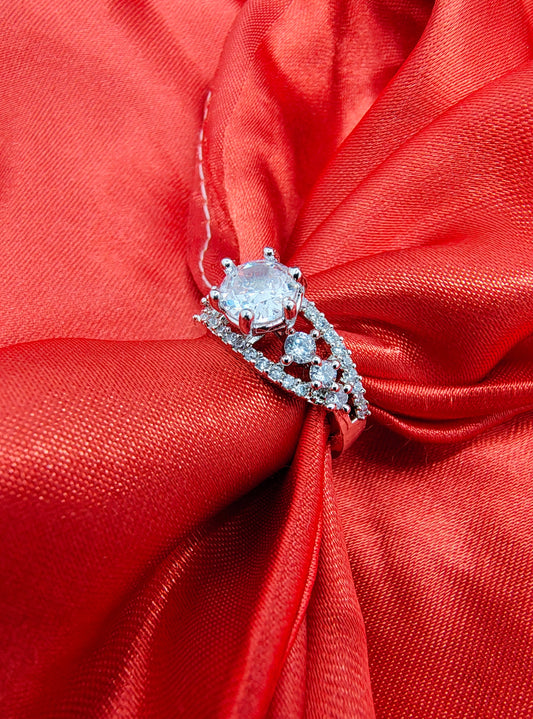 Silver Blue Flare Ring