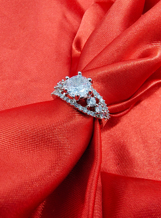 Silver Blue Flare Ring