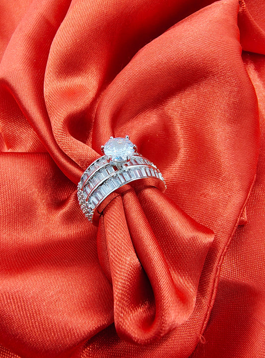 Silver Opal Square Ring