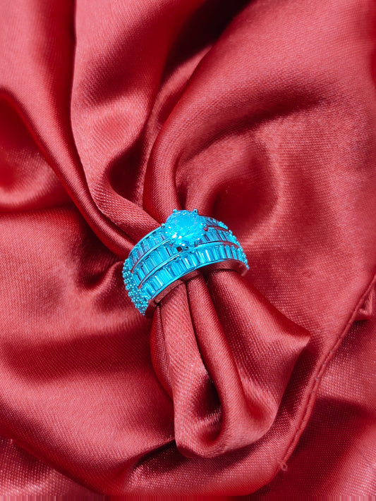 Silver Opal Square Ring