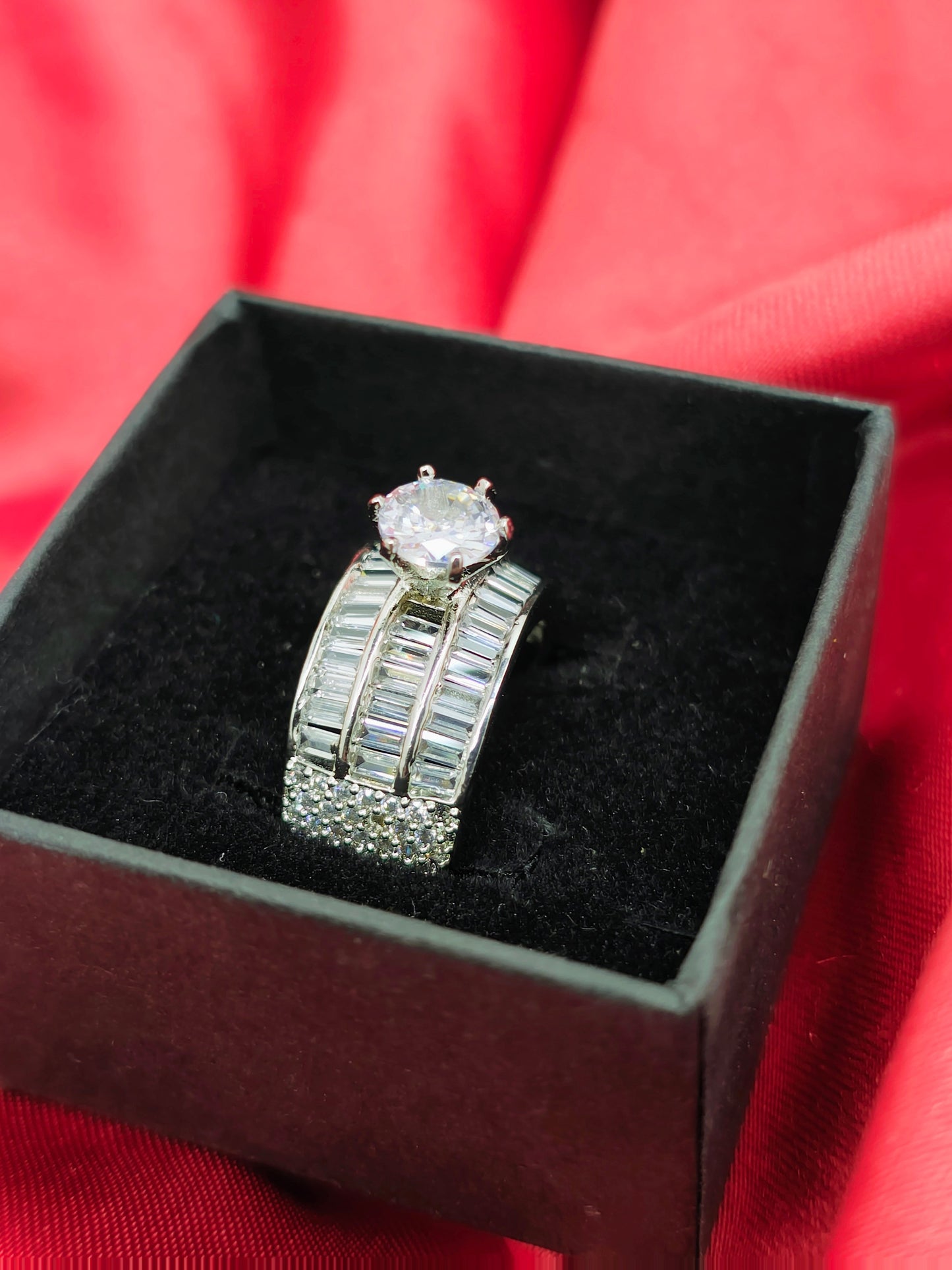 Silver Opal Square Ring
