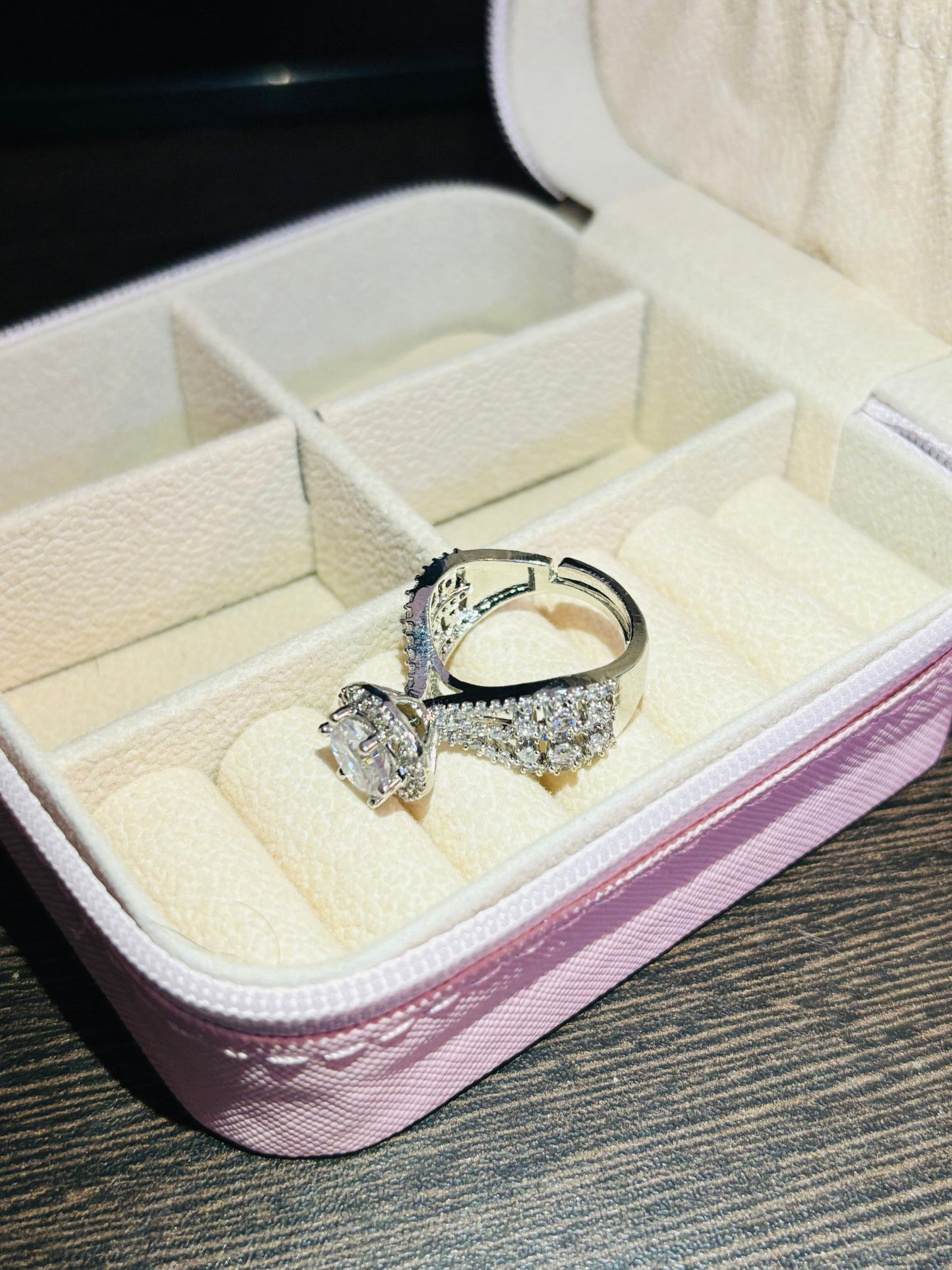 Silver Circular Zirconia Ring