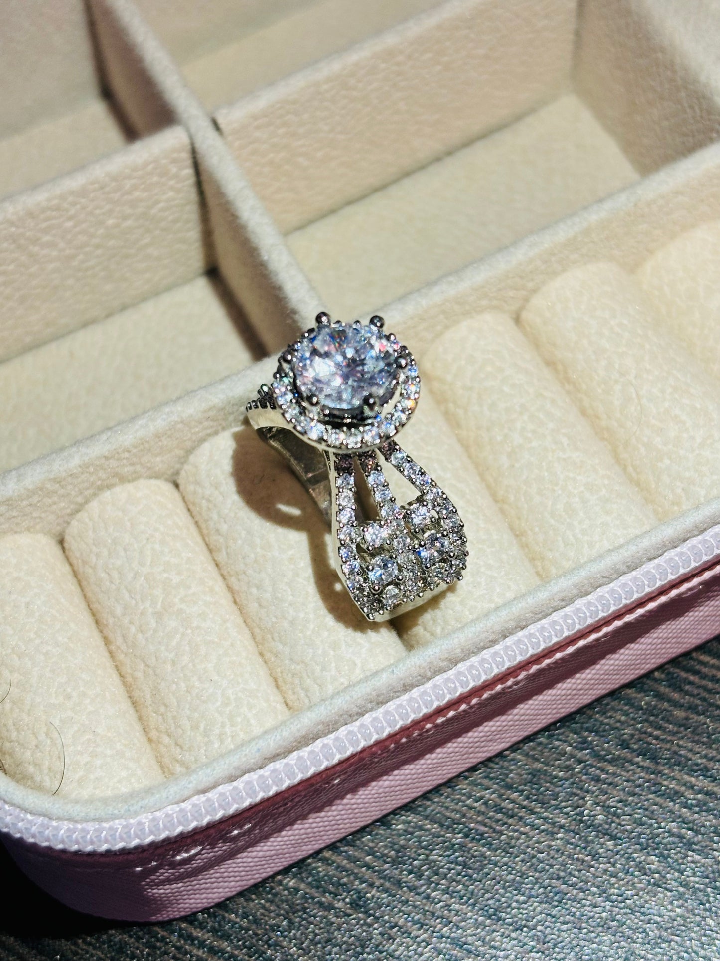Silver Circular Zirconia Ring