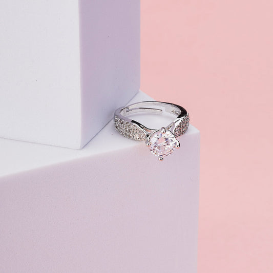 Regal Spark Rhodium Ring