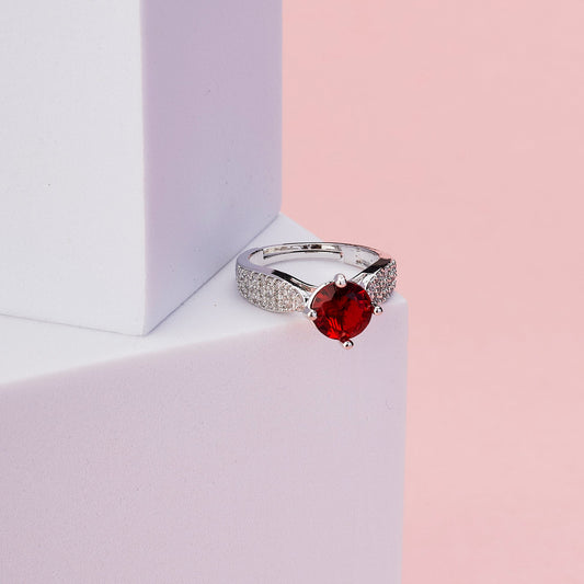 Regal Spark Rhodium Ring