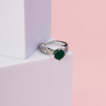 Regal Spark Rhodium Ring