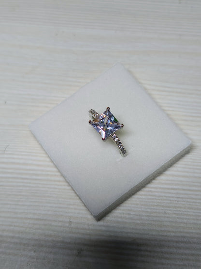 Silver Zircon Studded Ring