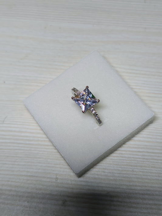Silver Zircon Studded Ring